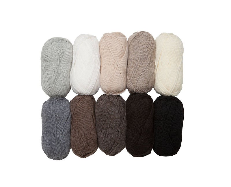 KnitPicks Knit Picks Wool of The Andes Yarn Pack - 10 Skeins of Neutral 100% Wool Worsted Weight Yarn (Neutral) - Image 1